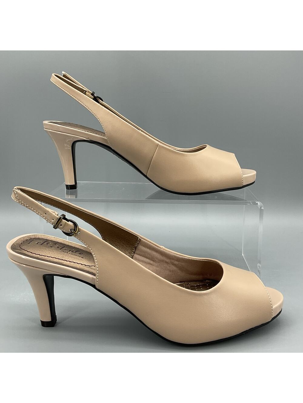 NEW Lifestride Women’s Teller Slingback Dress Heels Silky Taupe Size 9.5N